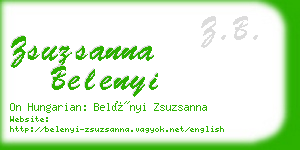 zsuzsanna belenyi business card